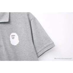 BAPE Classic Ape Head Print Versatile Polo Shirt 'GREY' -Fusion Wear Shop 0017e862
