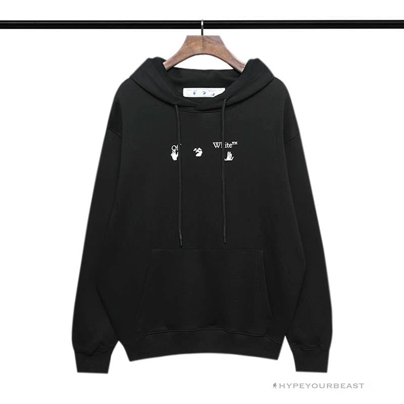 Off White Hoodie Black GREY 1 Off White Hoodie Black GREY