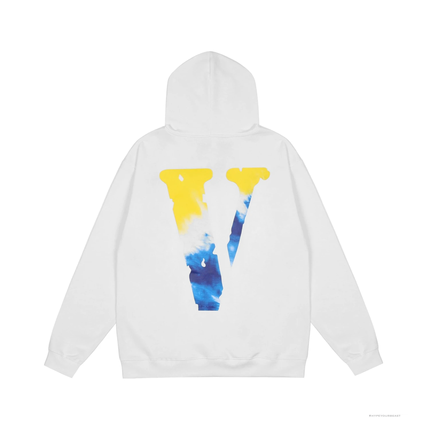 Vlone Hoodie Blue Yellow Logo (White) 3 Vlone Hoodie Blue Yellow Logo (White) - Image 3