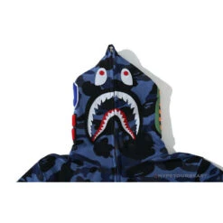 BAPE Camo Hoodie Shark Head 'NAVY BLUE' -Fusion Wear Shop 02c23214