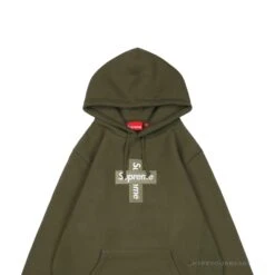 Supreme Cross Box Logo Hoodie Green -Fusion Wear Shop 02c4c7e9copy
