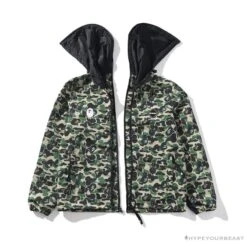 BAPE X FCRB Joint Double Zip Camouflage Hoodie 'GREEN' -Fusion Wear Shop 03ffab23