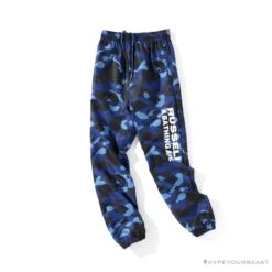 BAPE X RUSSELL ATHLETIC Drawstring Camouflage Pants 'BLUE' -Fusion Wear Shop 04d32804