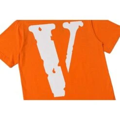 Vlone Orange Staple Tee Shirt -Fusion Wear Shop 06604617