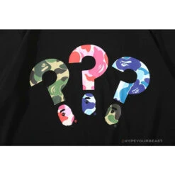 BAPE Camouflage Three-Color Question Mark Tee Shirt 'BLACK' -Fusion Wear Shop 07c27150