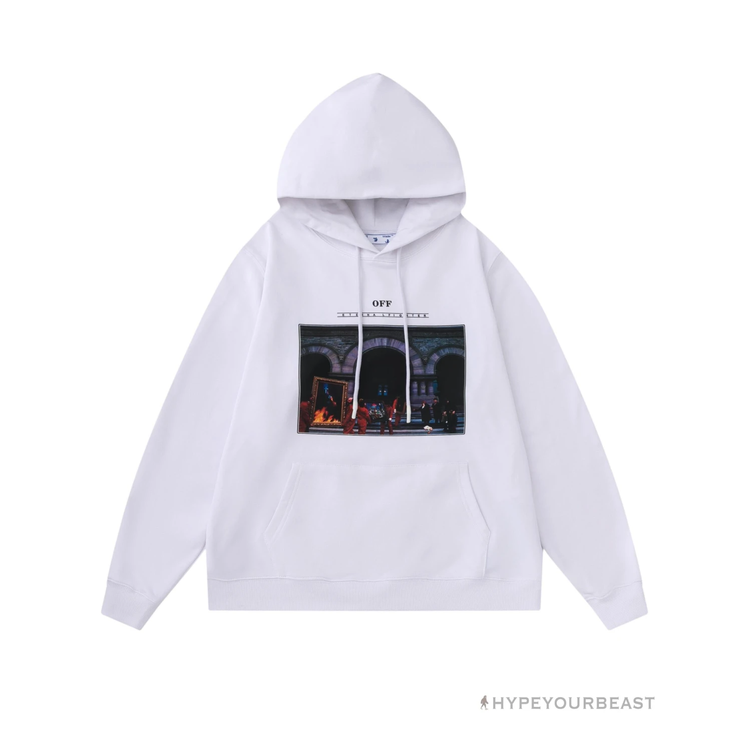 Off White Hoodie Fighter - White 2 Off White Hoodie Fighter - White - Image 2