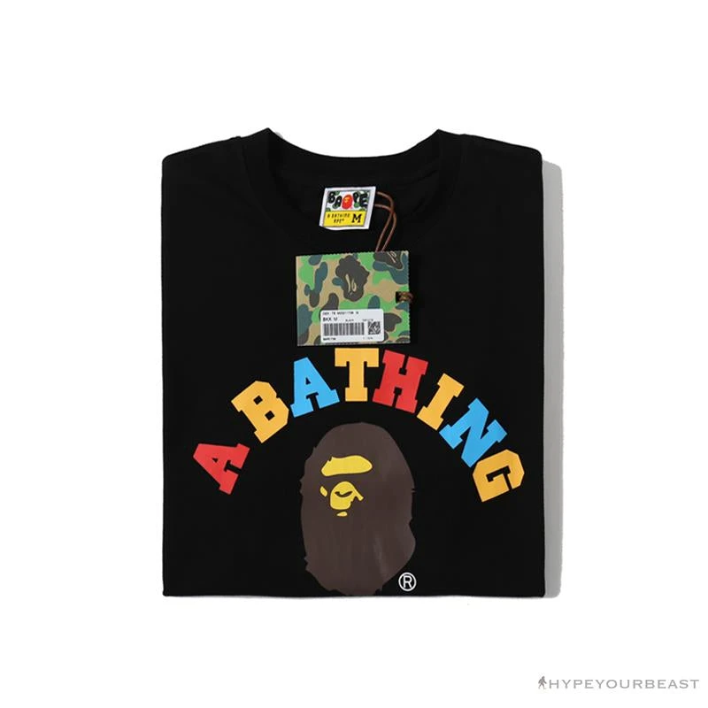 BAPE Little Ape Head Colorful Classic Tee Shirt 'BLACK' 3 BAPE Little Ape Head Colorful Classic Tee Shirt 'BLACK' - Image 3