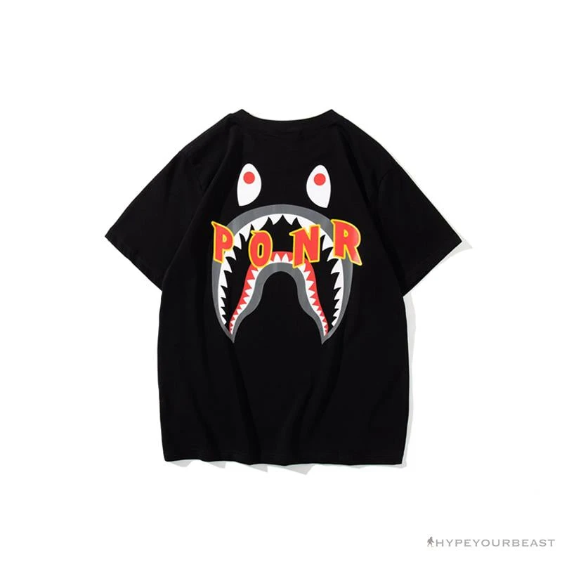 BAPE Shark Head PONR Tee Shirt 'BLACK' 2 BAPE Shark Head PONR Tee Shirt 'BLACK' - Image 2