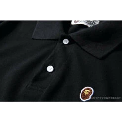 BAPE Solid Color Versatile Embroidered Ape Head Small Badge Polo Shirt 'BLACK' 17 BAPE Solid Color Versatile Embroidered Ape Head Small Badge Polo Shirt 'BLACK' -Fusion Wear Shop 0d10b0be