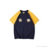 BAPE Japanese Ninja Ape Man Raglan Sleeve Color Block Tee Shirt 'YELLOW'