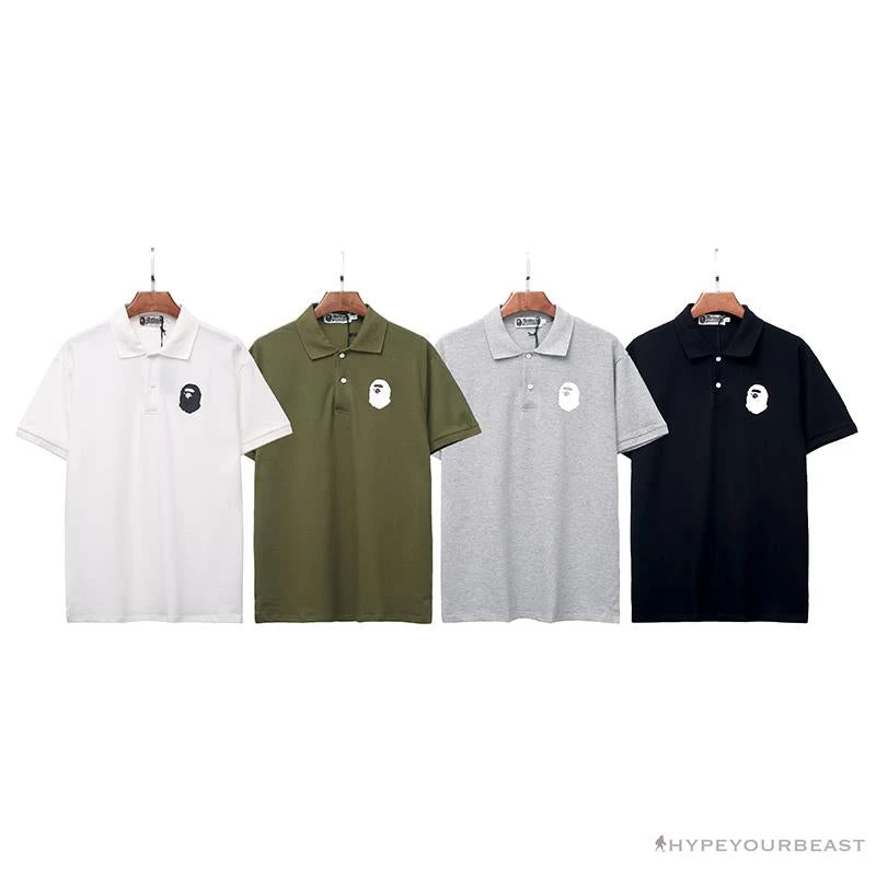 BAPE Classic Ape Head Print Versatile Polo Shirt 'ARMY GREEN' 5 BAPE Classic Ape Head Print Versatile Polo Shirt 'ARMY GREEN' - Image 5