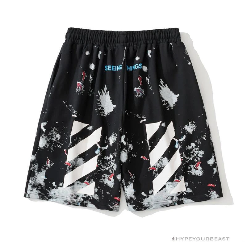 OFF-WHITE Hot Starry Sky Fireworks Shorts 'BLACK' 2 OFF-WHITE Hot Starry Sky Fireworks Shorts 'BLACK' - Image 2