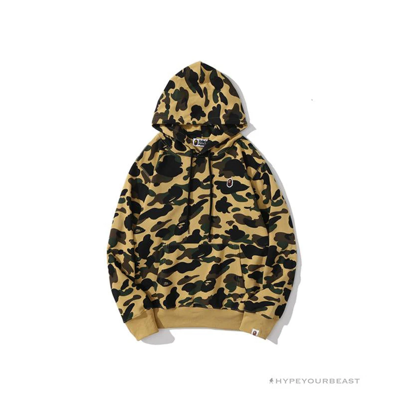 BAPE Camouflage Kangaroo Hooded Hoodie Yellow 1 BAPE Camouflage Kangaroo Hooded Hoodie Yellow