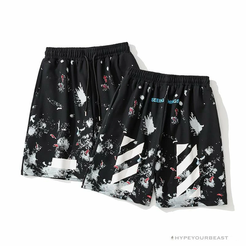 OFF-WHITE Hot Starry Sky Fireworks Shorts 'BLACK' 8 OFF-WHITE Hot Starry Sky Fireworks Shorts 'BLACK' - Image 8