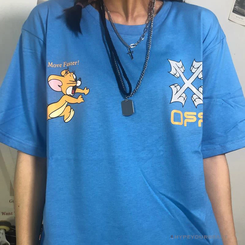 OFF-WHITE Jerry Move Faster Tee Shirt 'BLUE' 20 OFF-WHITE Jerry Move Faster Tee Shirt 'BLUE' - Image 20