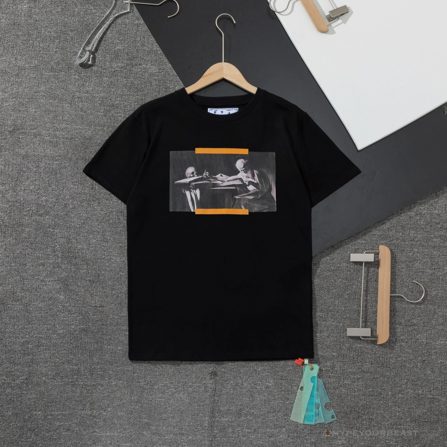 OFF-WHITE Orange Hand Tee Shirt 'BLACK' 1 OFF-WHITE Orange Hand Tee Shirt 'BLACK'