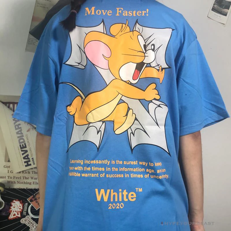 OFF-WHITE Jerry Move Faster Tee Shirt 'BLUE' 15 OFF-WHITE Jerry Move Faster Tee Shirt 'BLUE' - Image 15
