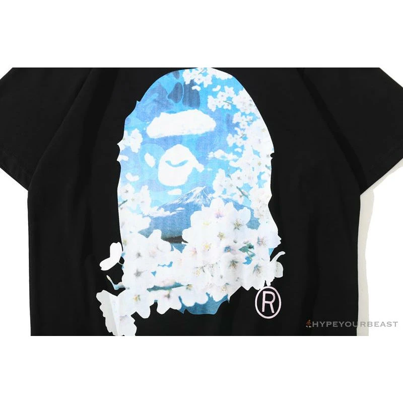 BAPE Japan Limited Edition Mt. Fuji Sakura Tee Shirt 'BLACK' 4 BAPE Japan Limited Edition Mt. Fuji Sakura Tee Shirt 'BLACK' - Image 4