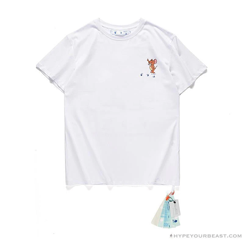 OFF-WHITE Classic Animated Tom And Jerry Arrow Tee Shirt 'WHITE' 1 OFF-WHITE Classic Animated Tom And Jerry Arrow Tee Shirt 'WHITE'