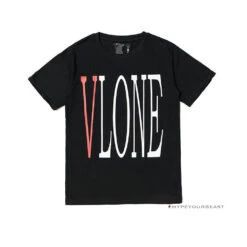 Vlone Black And Red Tee Shirt