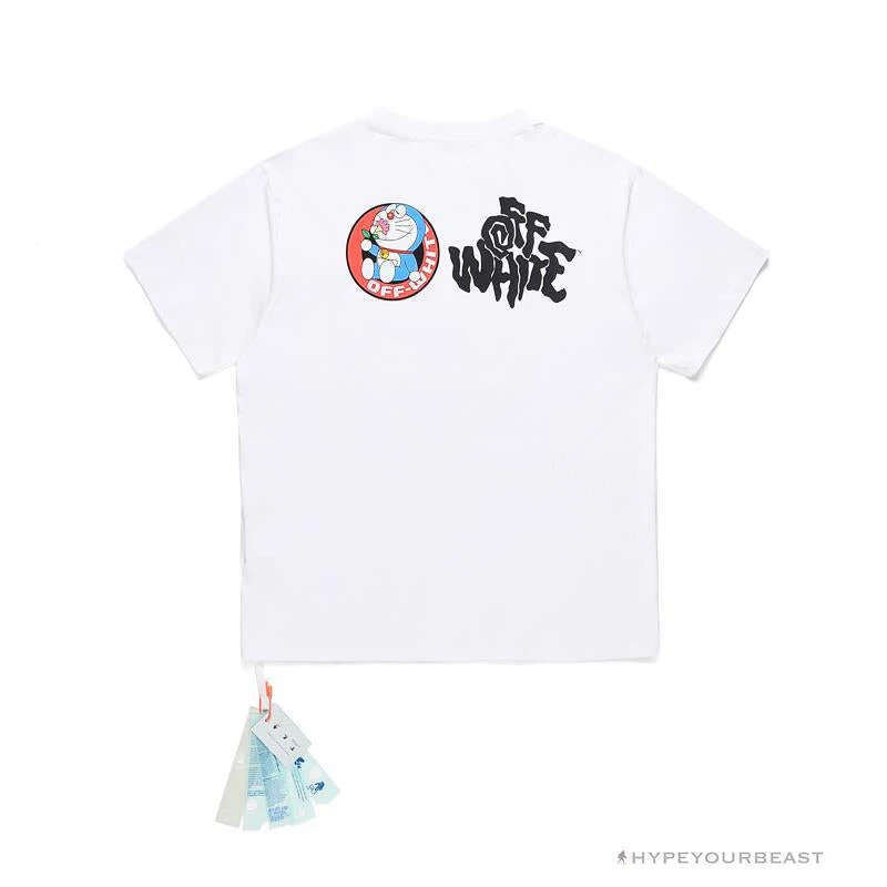 OFF-WHITE Graffiti Letter Doraemon Tee Shirt 'WHITE' 2 OFF-WHITE Graffiti Letter Doraemon Tee Shirt 'WHITE' - Image 2