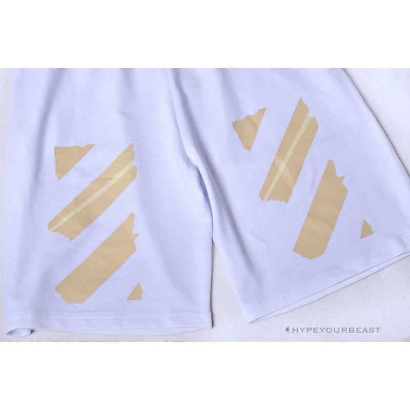 OFF-WHITE Explosive Strip Basic Arrow Shorts 'WHITE' 6 OFF-WHITE Explosive Strip Basic Arrow Shorts 'WHITE' - Image 6