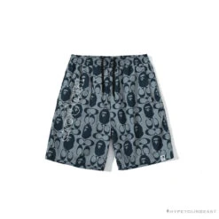 BAPE X COACH Co-Branded Grey-Blue Shorts