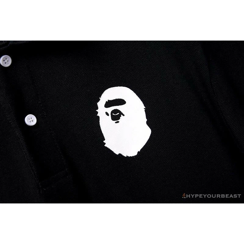 BAPE Classic Ape Head Print Versatile Polo Shirt 'BLACK' 5 BAPE Classic Ape Head Print Versatile Polo Shirt 'BLACK' - Image 5