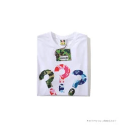 BAPE Camouflage Three-Color Question Mark Tee Shirt 'WHITE' -Fusion Wear Shop 1cd76c7d