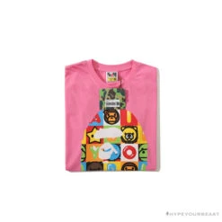 BAPE Baby Milo Color Square Ape Head Tee Shirt 'PINK' -Fusion Wear Shop 1deb5cef
