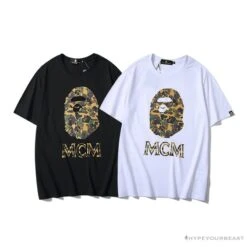 BAPE X MCM Camouflage Ape Head Tee Shirt 'WHITE' -Fusion Wear Shop 1dfb3841