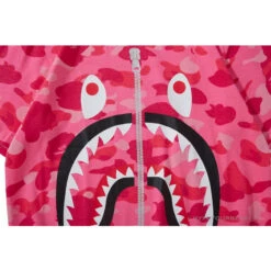 BAPE Pink Camouflage Shark Head Fake Zipper Tee Shirt 19 BAPE Pink Camouflage Shark Head Fake Zipper Tee Shirt -Fusion Wear Shop 1e82ad3d