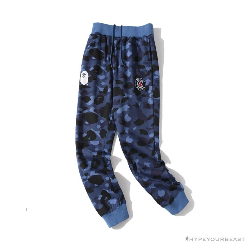 BAPE X PSG Paris Saint-Germain Camouflage Blue Pants 1 BAPE X PSG Paris Saint-Germain Camouflage Blue Pants