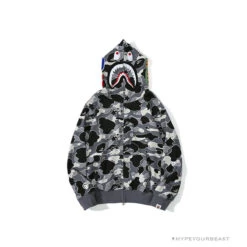 BAPE Shark Head STA Star Camouflage Hoodie 'BLACK' -Fusion Wear Shop 22e17574