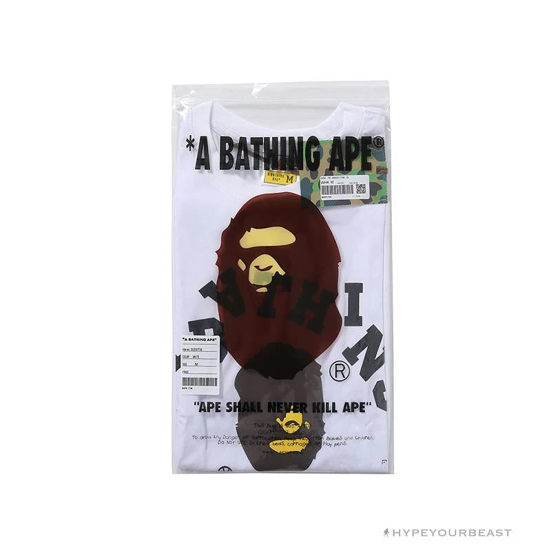 BAPE Messy Letters Upside Down Little Ape Head Tee Shirt 'WHITE' 4 BAPE Messy Letters Upside Down Little Ape Head Tee Shirt 'WHITE' - Image 4