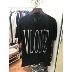 Vlone Black And Silver Tee Shirt -Fusion Wear Shop 25eb7715