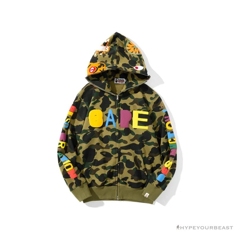 BAPE X Readymade Tiger Head Foam Camouflage Hoodie 'GREEN' 1 BAPE X Readymade Tiger Head Foam Camouflage Hoodie 'GREEN'