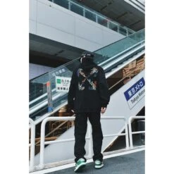 Off White Hoodie Embroidered Black -Fusion Wear Shop 271bc5d4