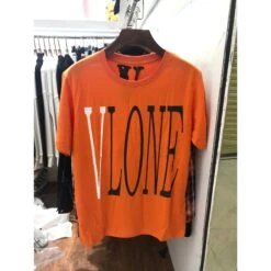 Vlone Orange Staple Tee Shirt -Fusion Wear Shop 297ff67d
