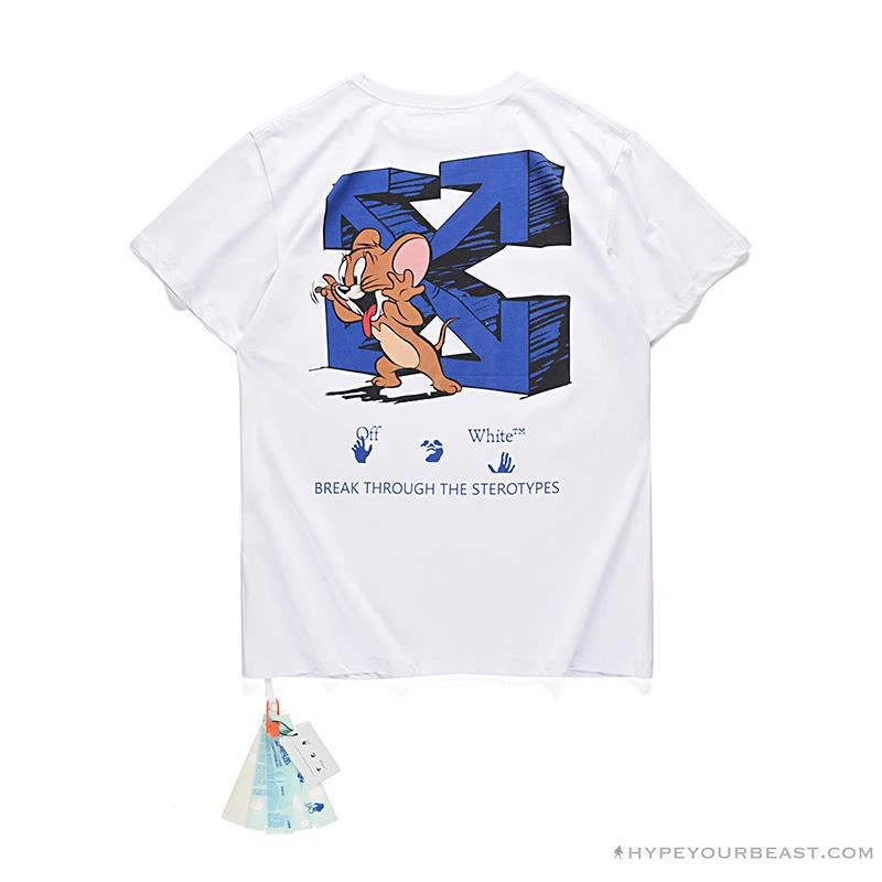 OFF-WHITE Classic Animated Tom And Jerry Arrow Tee Shirt 'WHITE' 2 OFF-WHITE Classic Animated Tom And Jerry Arrow Tee Shirt 'WHITE' - Image 2