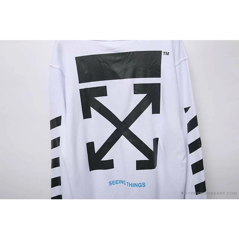 OFF-WHITE Classic Basic Cotton Terry Long Sleeve Shirt 'WHITE' 8 OFF-WHITE Classic Basic Cotton Terry Long Sleeve Shirt 'WHITE' - Image 8