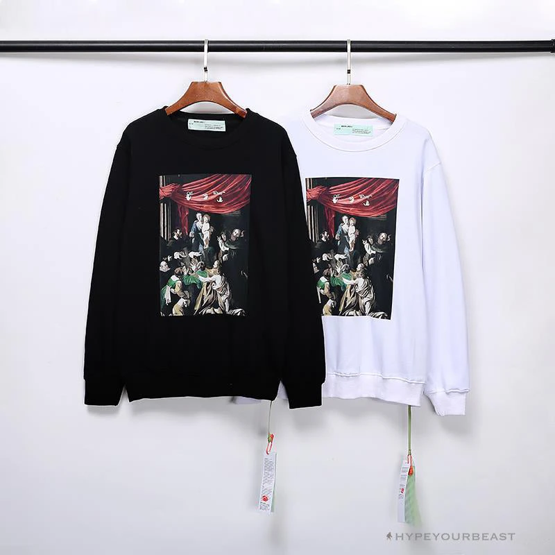 OFF-WHITE New Madonna Painting Cotton Terry Long Sleeve Shirt 'WHITE' 3 OFF-WHITE New Madonna Painting Cotton Terry Long Sleeve Shirt 'WHITE' - Image 3