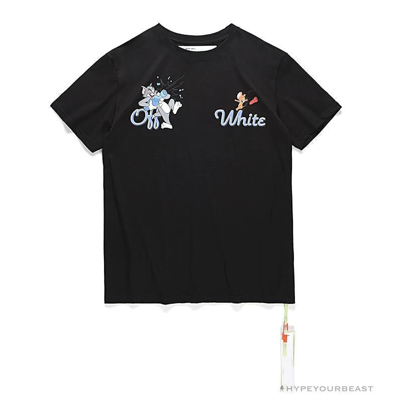 OFF-WHITE Summer Tom And Jerry Print Tee Shirt 'BLACK' 1 OFF-WHITE Summer Tom And Jerry Print Tee Shirt 'BLACK'