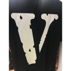 Vlone Black And Silver Tee Shirt -Fusion Wear Shop 2af825a7
