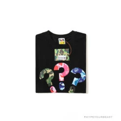 BAPE Camouflage Three-Color Question Mark Tee Shirt 'BLACK' -Fusion Wear Shop 2dd3bcab