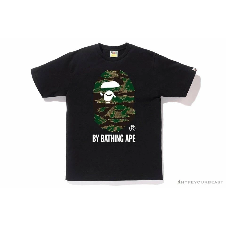 BAPE Tiger Pattern Camouflage Ape Man Initial Print Tee Shirt 'BLACK' 11 BAPE Tiger Pattern Camouflage Ape Man Initial Print Tee Shirt 'BLACK' - Image 11