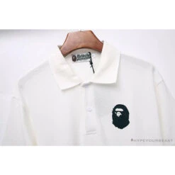 BAPE Classic Ape Head Print Versatile Polo Shirt 'WHITE' -Fusion Wear Shop 307985e7