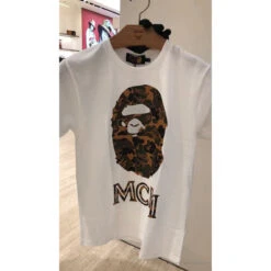 BAPE X MCM Camouflage Ape Head Tee Shirt 'WHITE' -Fusion Wear Shop 3149acb5