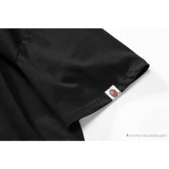 BAPE Classic Embroidered Logo Ape Head Tee Shirt 'BLACK' -Fusion Wear Shop 31577c15