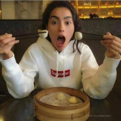 Supreme Box Logo Hoodie White Red -Fusion Wear Shop 3987413copy